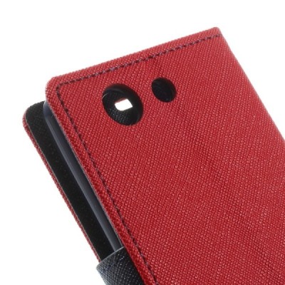 Sony Xperia Z3 Compact Mercury atvērams sarkans maciņš (maks) / Vacins.lv