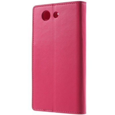 Mercury Sonata atverčiamas Sony Xperia Z3 Compact rožinis odinis dėklas - piniginė / Priedai.lt