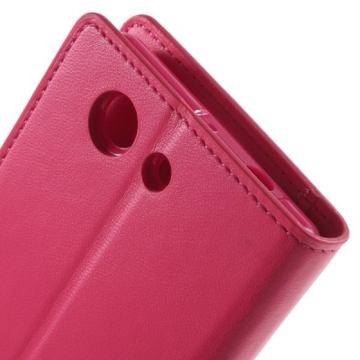 Mercury Sonata atverčiamas Sony Xperia Z3 Compact rožinis odinis dėklas - piniginė / Priedai.lt