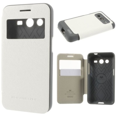 Samsung Galaxy Core 2 (G360) baltas odinis atverčiamas Mercury Goospery dėklas / Priedai.lt