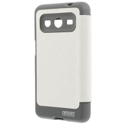 Samsung Galaxy Core 2 (G360) baltas odinis atverčiamas Mercury Goospery dėklas / Priedai.lt