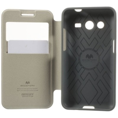 Samsung Galaxy Core 2 (G360) baltas odinis atverčiamas Mercury Goospery dėklas / Priedai.lt