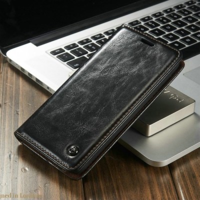 LG G5 (H850) „CaseMe“ solidus atverčiamas juodas odinis dėklas - knygutė / Priedai.lt