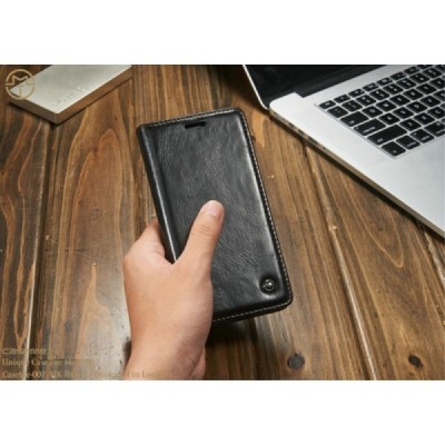 LG G5 (H850) „CaseMe“ solidus atverčiamas juodas odinis dėklas - knygutė / Priedai.lt