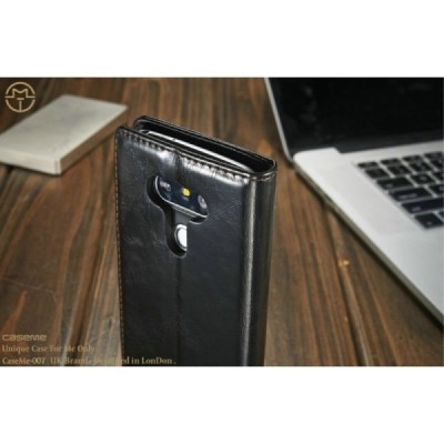 LG G5 (H850) „CaseMe“ solidus atverčiamas juodas odinis dėklas - knygutė / Priedai.lt