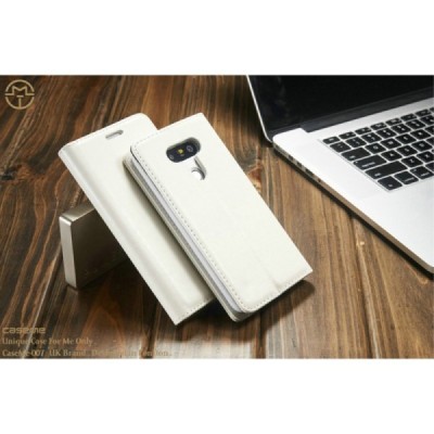 LG G5 (H850) „CaseMe“ solidus atverčiamas baltas odinis dėklas - knygutė / Priedai.lt