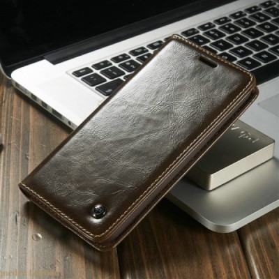 LG G5 (H850) „CaseMe“ solidus atverčiamas rudas odinis dėklas - knygutė / Priedai.lt