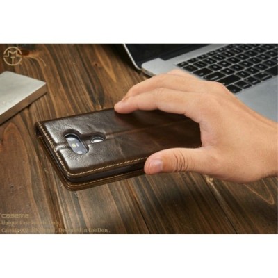 LG G5 (H850) „CaseMe“ solidus atverčiamas rudas odinis dėklas - knygutė / Priedai.lt