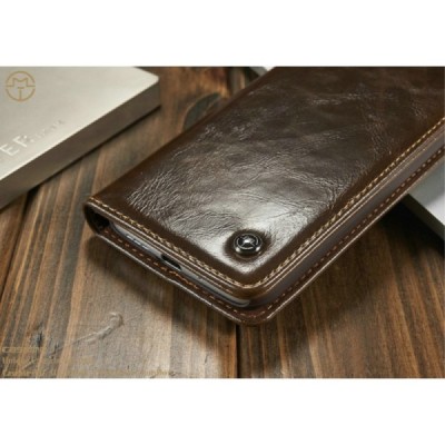 LG G5 (H850) „CaseMe“ solidus atverčiamas rudas odinis dėklas - knygutė / Priedai.lt