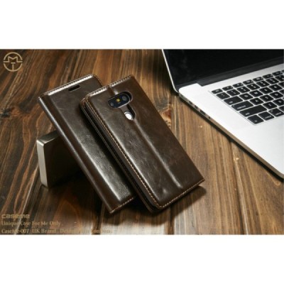 LG G5 (H850) „CaseMe“ solidus atverčiamas rudas odinis dėklas - knygutė / Priedai.lt