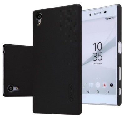 Sony Xperia Z5 Nillkin Frosted Shield melns plastmasas apvalks / vacins.lv