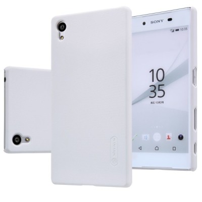 Sony Xperia Z5 Nillkin Frosted Shield balts plastmasas apvalks + ekrāna aizsargplēve / Vacins.lv