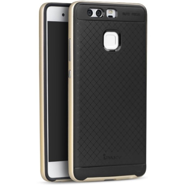 „IPAKY“ cieta silikona (TPU) apvalks - melns / zelta (P9)