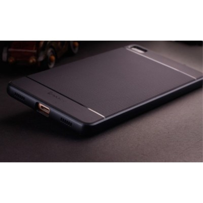 Huawei P8 „IPAKY“ kieto silikono TPU juodas (juodais apvadais) dėklas - nugarėlė / Priedai.lt