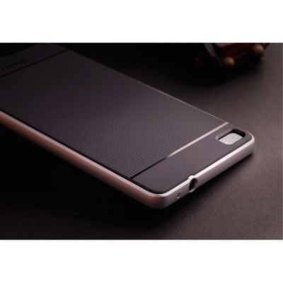 Huawei P8 „IPAKY“ cieta silikona (TPU) melns apvalks (apmales - sudrabā krāsā) / Vacins.lv