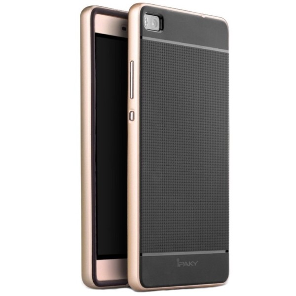 „IPAKY“ kieto silikono (TPU) dėklas - juodas / auksinis (P8)