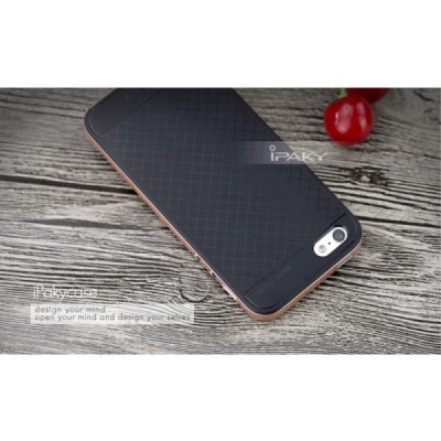 Apple iPhone SE, Apple iPhone 5 ir Apple iPhone 5S „IPAKY“ cieta silikona (TPU) melns apvalks (apmales - rozā krāsā) / Vacins.lv