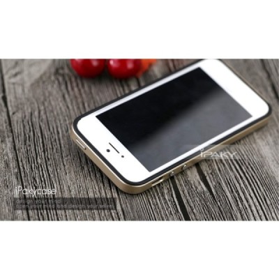 Apple iPhone SE, Apple iPhone 5 ir Apple iPhone 5S „IPAKY“ kieto silikono TPU juodas (auksiniais apvadais) dėklas - nugarėlė / P