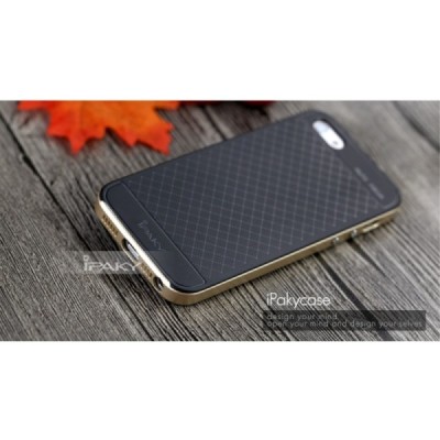 Apple iPhone SE, Apple iPhone 5 ir Apple iPhone 5S „IPAKY“ kieto silikono TPU juodas (auksiniais apvadais) dėklas - nugarėlė / P