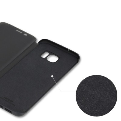 Samsung Galaxy S7 Edge „Rock“ DR. V atvērams melns maciņš - maks / Vacins.lv