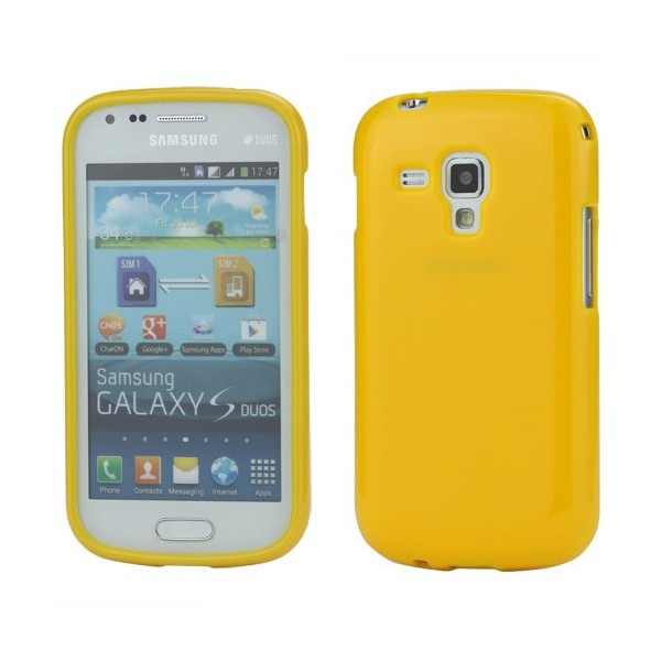 Cieta silikona futrālis - dzeltens (Galaxy S Duos / S Duos 2 / Trend / Trend Plus)