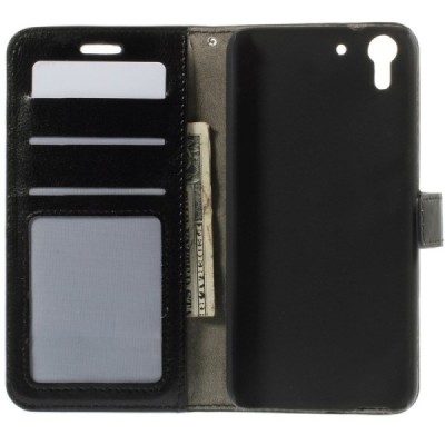 HTC Desire EYE atvēramais ādas melns maciņš (maks) / Vacins.lv