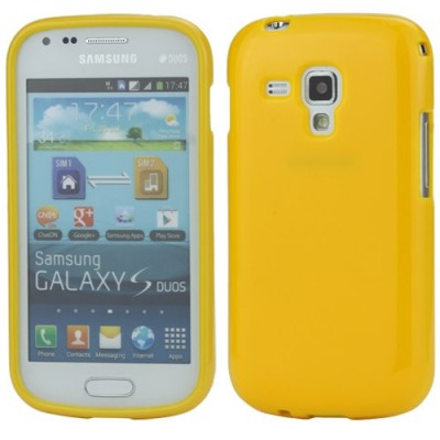 Samsung Galaxy S Duos S7562 dzeltens cieta silikona futrālis / Vacins.lv