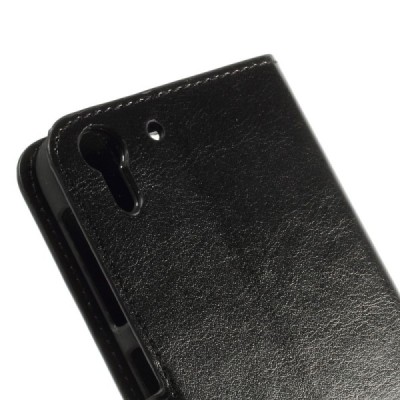 HTC Desire EYE atvēramais ādas melns maciņš (maks) / Vacins.lv