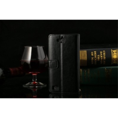 Huawei Honor 3C atvēramais ādas melns maciņš (maks) / Vacins.lv