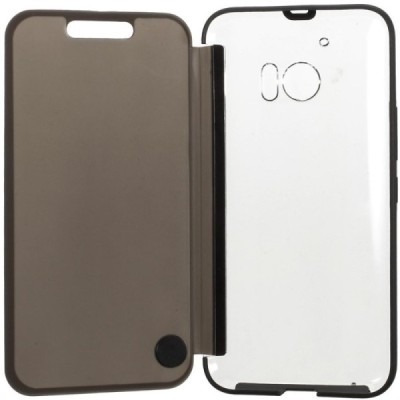 HTC 10 Dot View atverčiamas juodas dėklas - knygutė / Priedai.lt