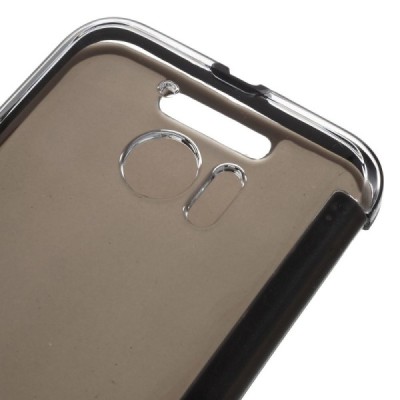 HTC 10 Dot View atverčiamas juodas dėklas - knygutė / Priedai.lt