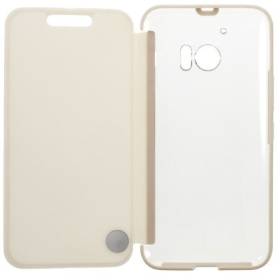 HTC 10 Dot View atverčiamas smėlio spalvos dėklas - knygutė / Priedai.lt