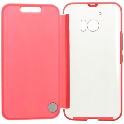 HTC 10 Dot View atverčiamas rožinis dėklas - knygutė / Priedai.lt