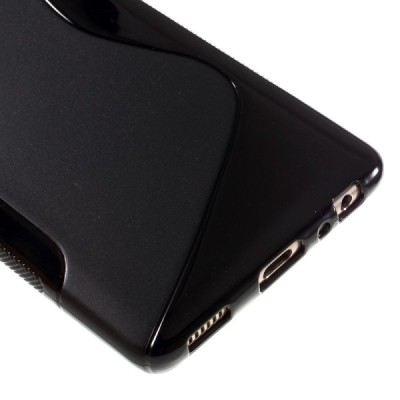 Huawei P9 cieta silikona (TPU) melns apvalks / vacins.lv