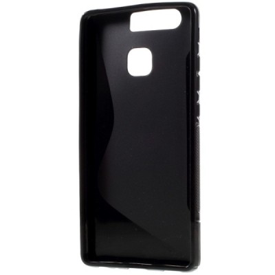 Huawei P9 cieta silikona (TPU) melns apvalks / vacins.lv