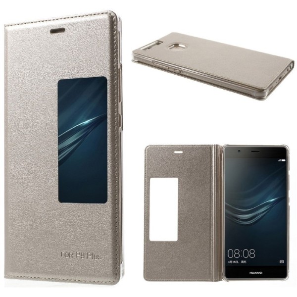 „Smart Window“ atverčiamas dėklas - auksinis (P9 Plus)