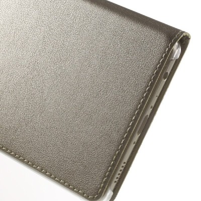 Huawei P9 Plus auksinis odinis atverčiamas „Smart Window“ dėklas su langeliu / Priedai.lt