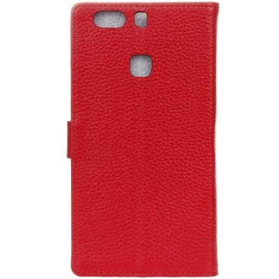 Huawei P9 Plus (Huawei Ascend P9 Plus) atvēramais ādas sarkans maciņš (maks) / Vacins.lv