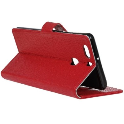 Huawei P9 Plus (Huawei Ascend P9 Plus) atvēramais ādas sarkans maciņš (maks) / Vacins.lv