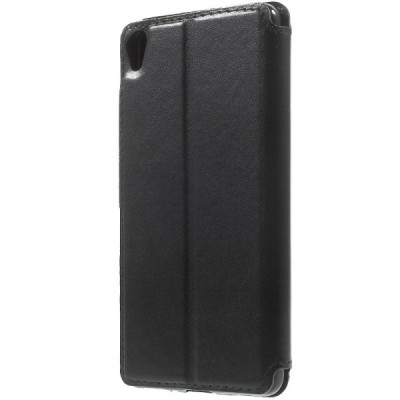 Sony Xperia XA Roar Noble ādas atvēramais melns futrālis / Vacins.lv