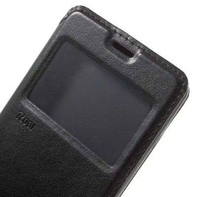 Sony Xperia XA Roar Noble ādas atvēramais melns futrālis / Vacins.lv