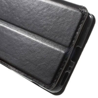 Sony Xperia XA Roar Noble ādas atvēramais melns futrālis / Vacins.lv