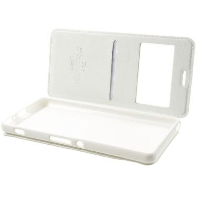 Sony Xperia XA Roar Noble ādas atvēramais balts futrālis / Vacins.lv