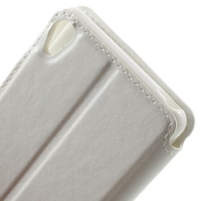 Sony Xperia XA Roar Noble ādas atvēramais balts futrālis / Vacins.lv