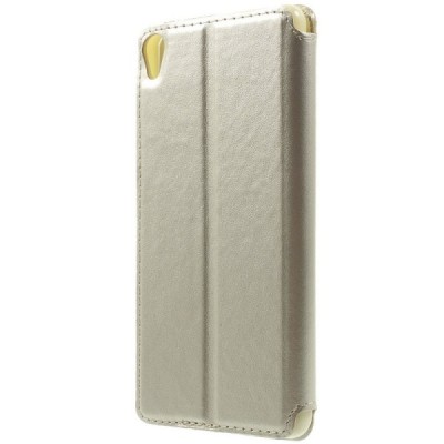 Sony Xperia XA Roar Noble ādas atvēramais zelta futrālis / Vacins.lv