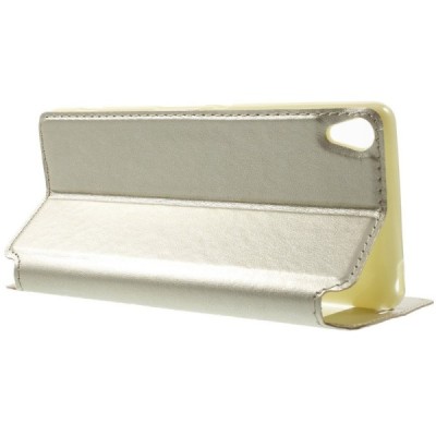 Sony Xperia XA Roar Noble ādas atvēramais zelta futrālis / Vacins.lv