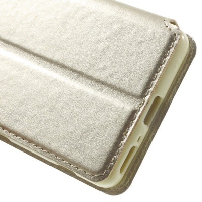 Sony Xperia XA Roar Noble ādas atvēramais zelta futrālis / Vacins.lv