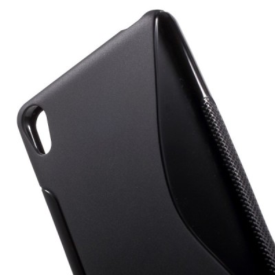 Xperia XA cieta silikona (TPU) melns apvalks / vacins.lv