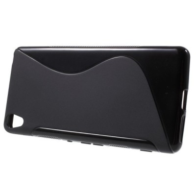 Xperia XA cieta silikona (TPU) melns apvalks / vacins.lv