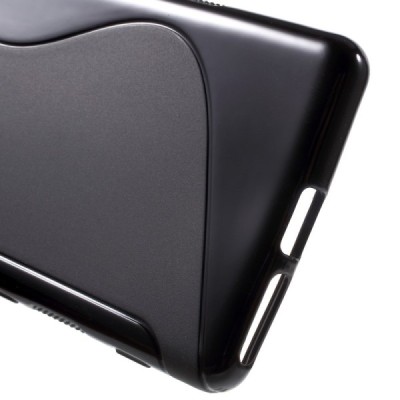 Xperia XA cieta silikona (TPU) melns apvalks / vacins.lv